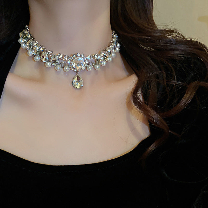 Wholesale Multi-layered Pearl Necklace Vintage Clavicle Chain Choker Necklace ACC-NE-Huih001