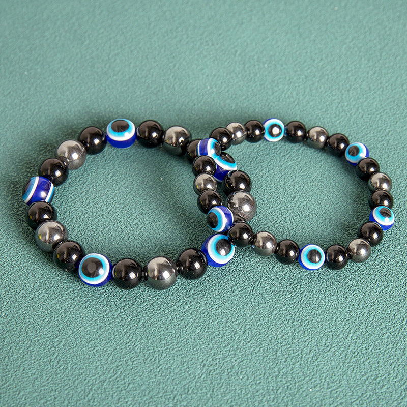 Wholesale 2pcs Evil Eye Obsidian Bracelet Single Circle Beaded Bracelet ACC-BT-Xinc006