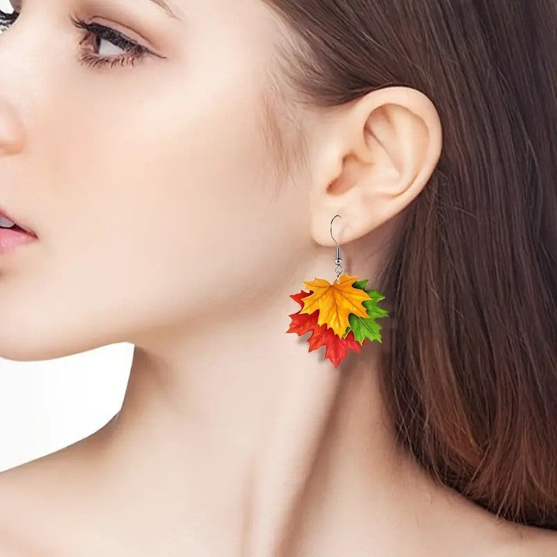 Wholesale Maple Leaf Pendant Earrings