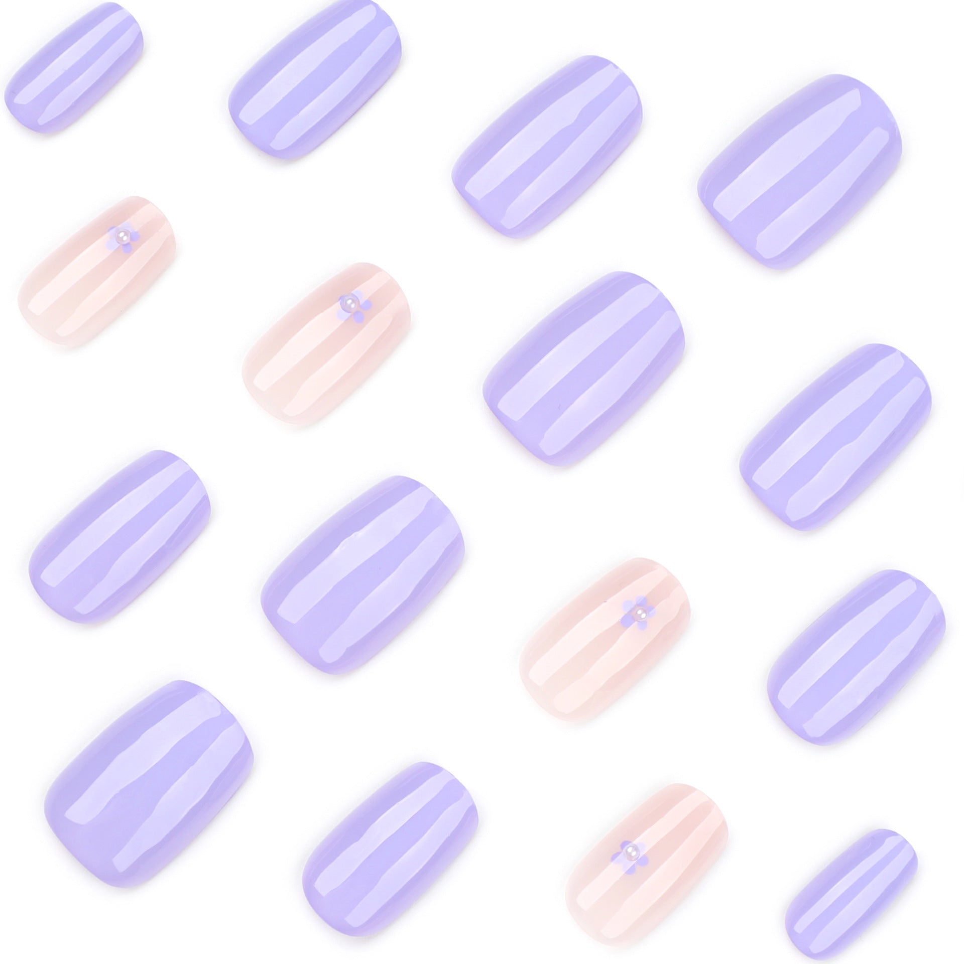 Wholesale 24 Pieces/box Pure Purple Nails Kits Nail Stickers