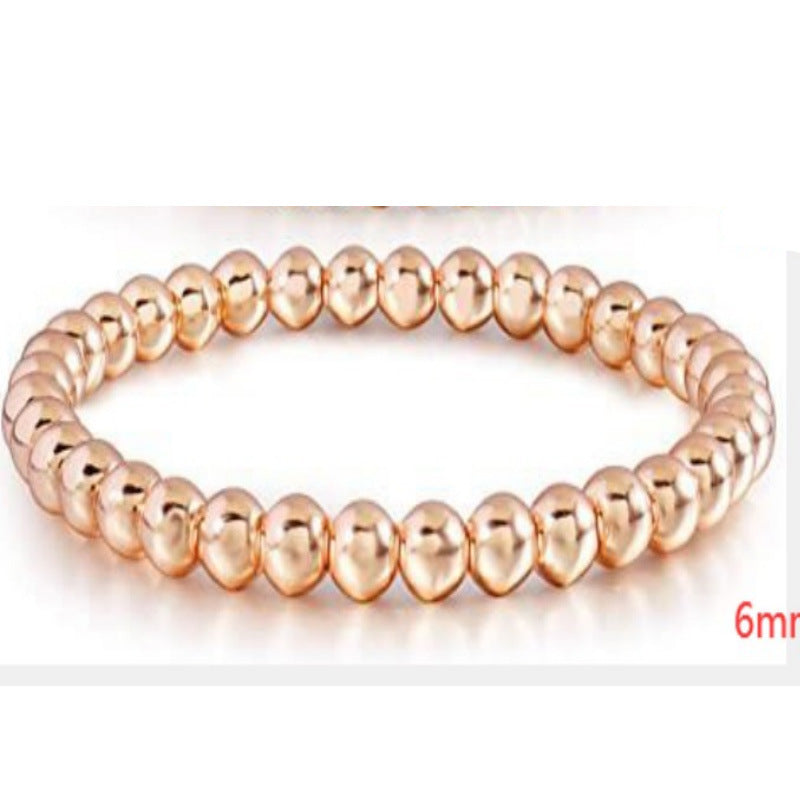 Wholesale Copper Plated Gold Beads Color-retaining Bracelet Beach Style Geometric Elastic Bracelet ACC-BT-zhixiang006