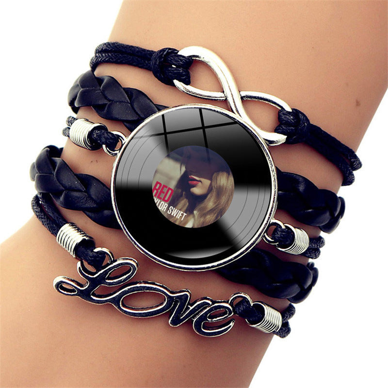 Wholesale Celebrity Style Vinyl Record Leather Bracelet ACC-BT-JiaYun006