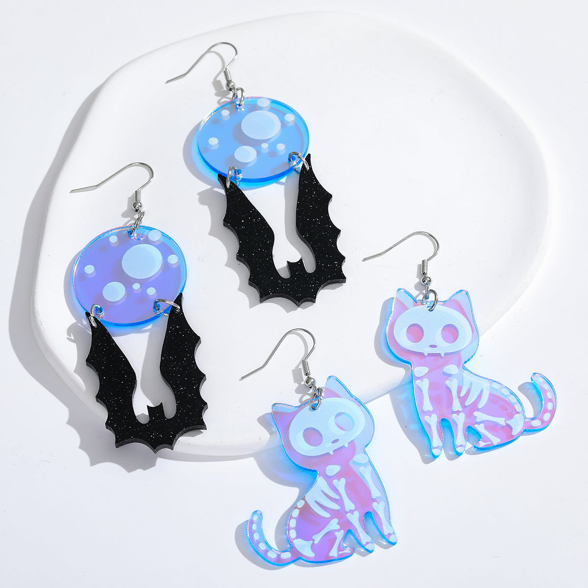 Wholesale Halloween Acrylic Skull Earrings ACC-ES-AnDao020