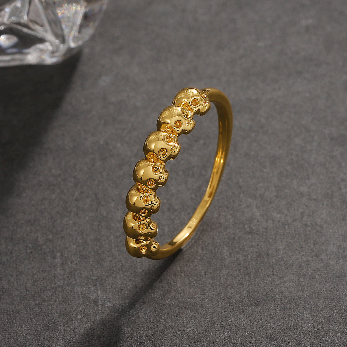 Wholesale Gothic Skull Ring Punk Exaggerated Alloy Open Ring