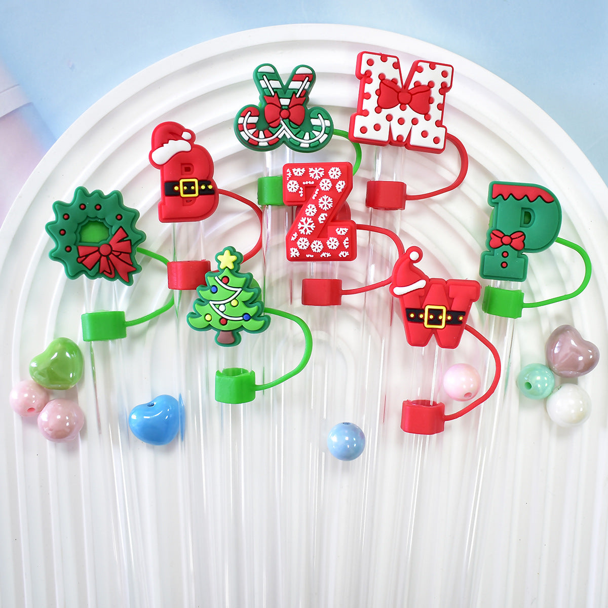 Wholesale Random 100pcs Christmas Series Party Decoration 10mm Straw Covers ACC-SCR-RYY062