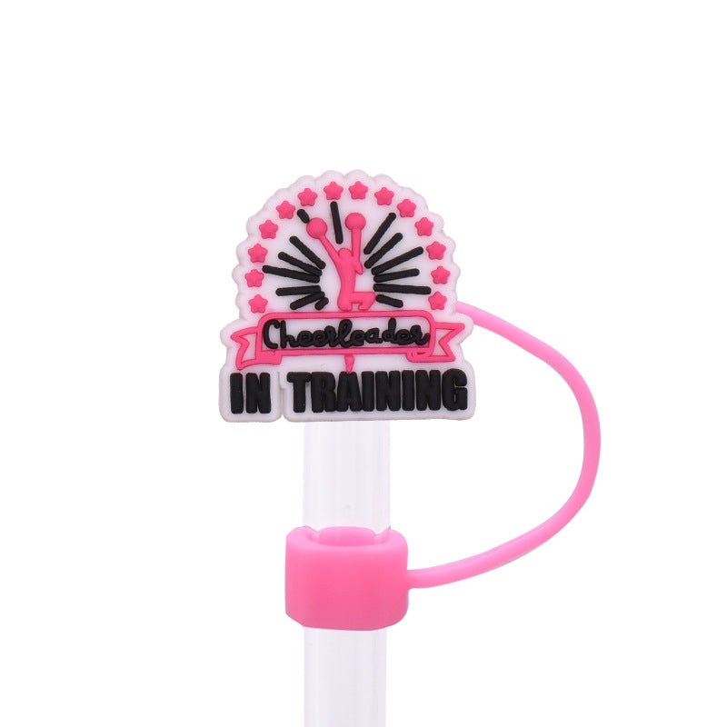 Wholesale Random 100pcs Pink Series 8/10mm PVC Soft Straw Tube Cap