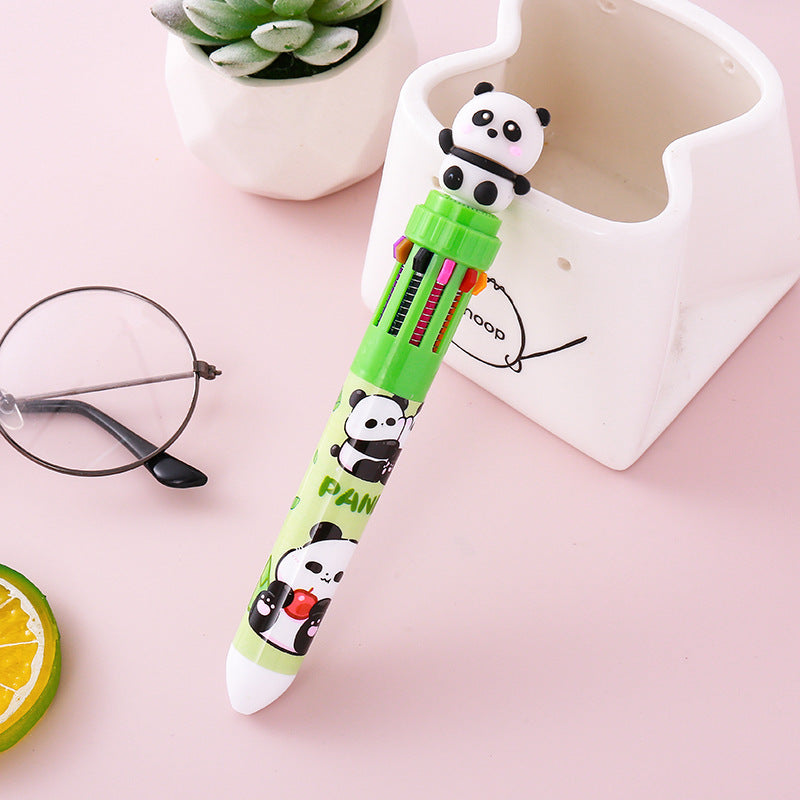 Wholesale Cute Panda Ten Color Ballpoint Pen