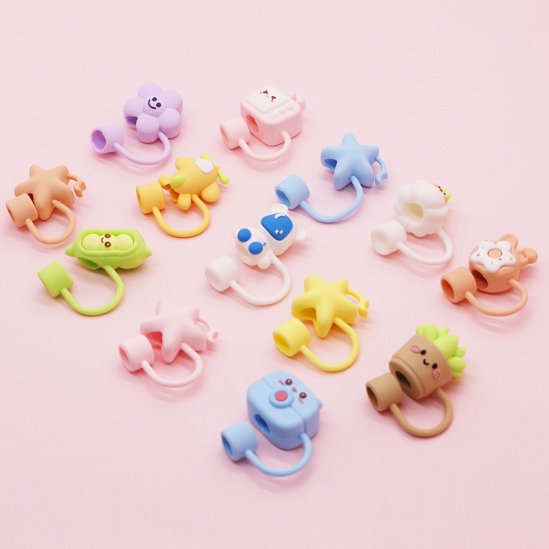 Wholesale Cute Star And Moon PVC Straw Cover Caps 8Mm Detachable Reusable Sleeve For Tumblers Party Favor