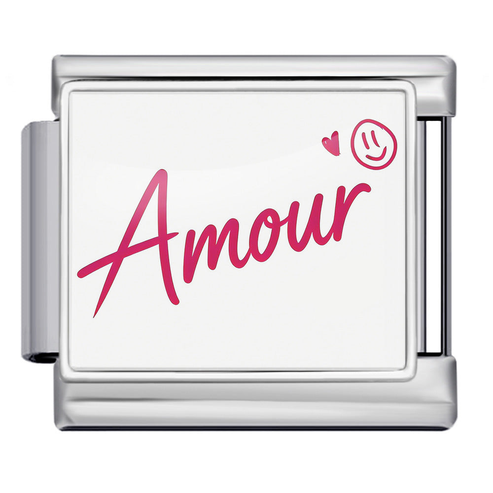 Wholesale 9mm Italian Charm Starter Bracelets DIY Valentine' s Day Heart-Shaped Stainless Steel Composable Bracelet