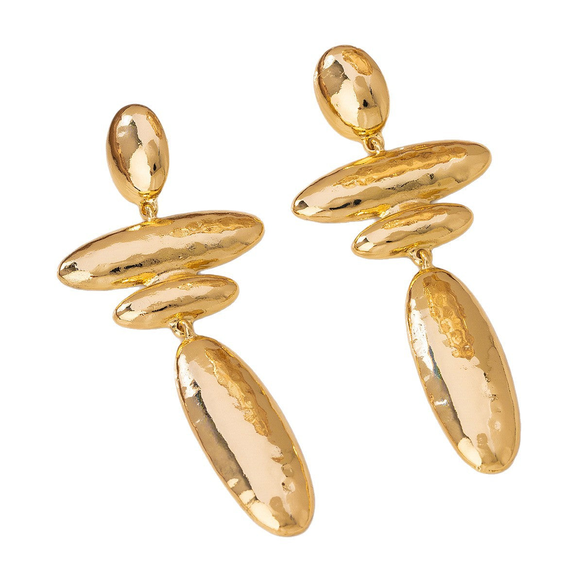 Wholesale Simple and Elegant Long Geometric Teardrop-Shaped Alloy Earrings