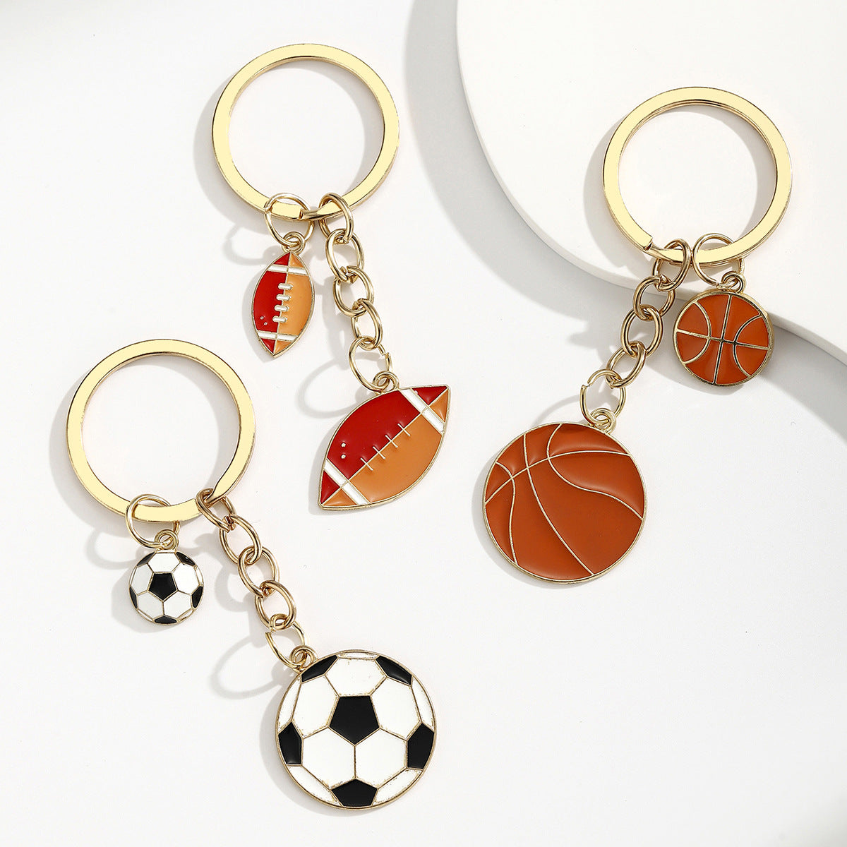 Wholesale Football Basketball Rugby Alloy Oil Dripping Keychain