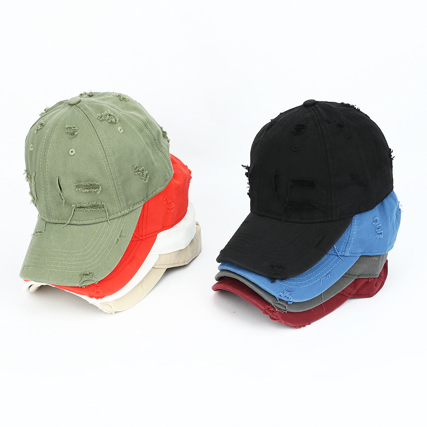 Wholesale Vintage Ripped Striped Cotton Baseball Cap ACC-HT-RongZhao025