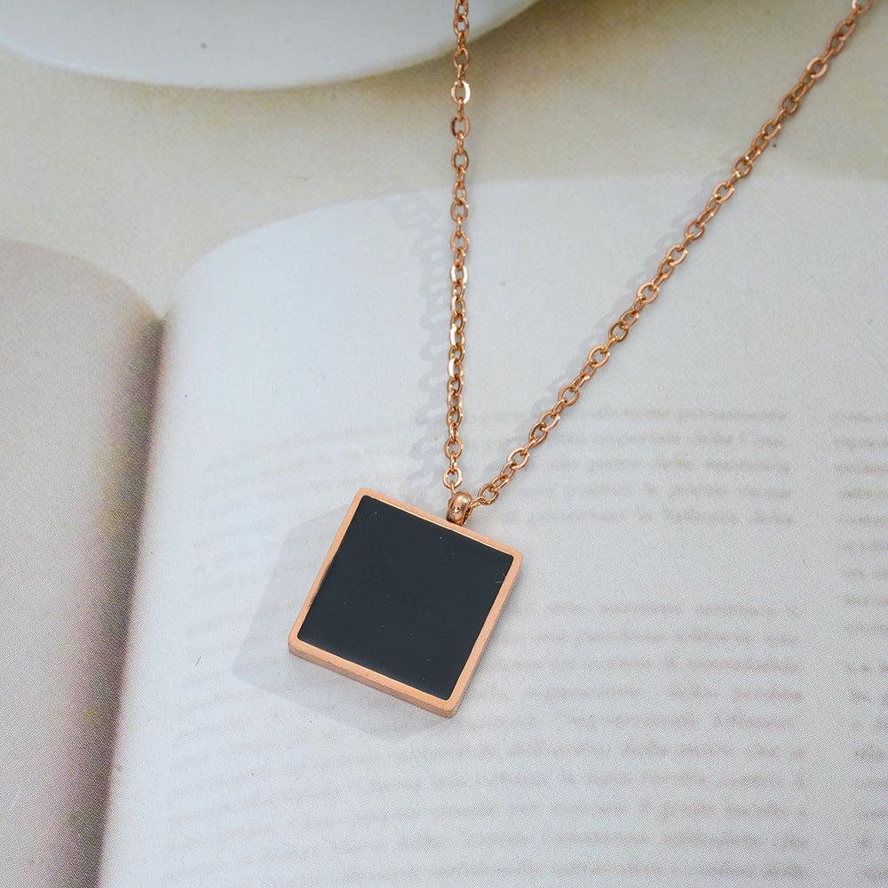 Wholesale Elegant Full Body Titanium Steel Oil Drop Necklace,  Chic Fashion Accessory for Boutique Resale