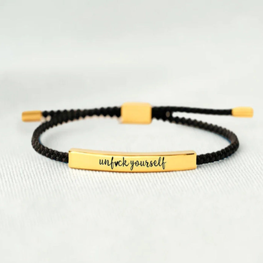 Wholesale Unchained Bracelet UNF CK YOURSELF Braided Lucky Bracelet Miyuki Stainless Steel Bracelets ACC-BT-KLE003