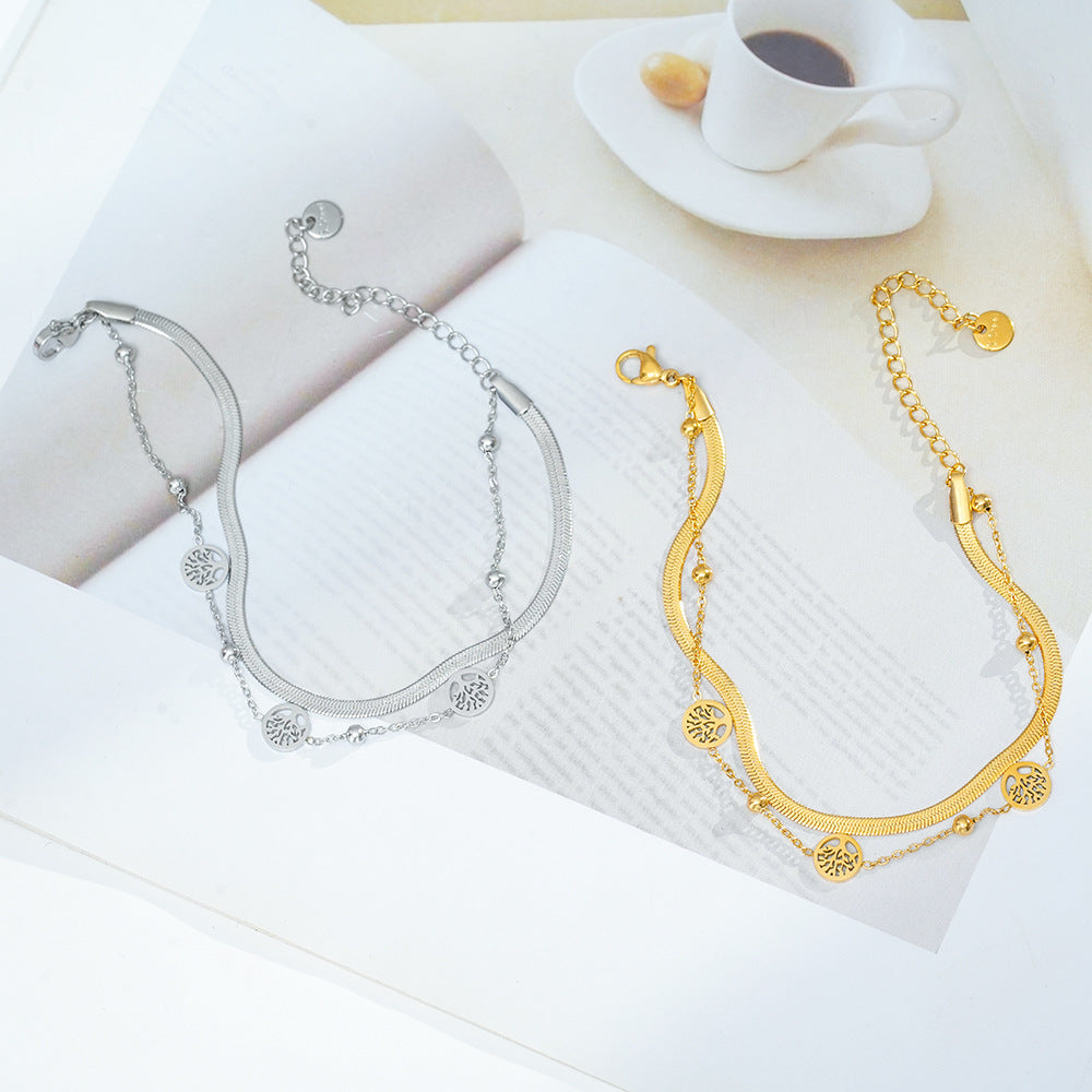 Wholesale Titanium Steel Bracelet with Electroplated Finish - Trendy Jewelry Accessory for Gift or Resale