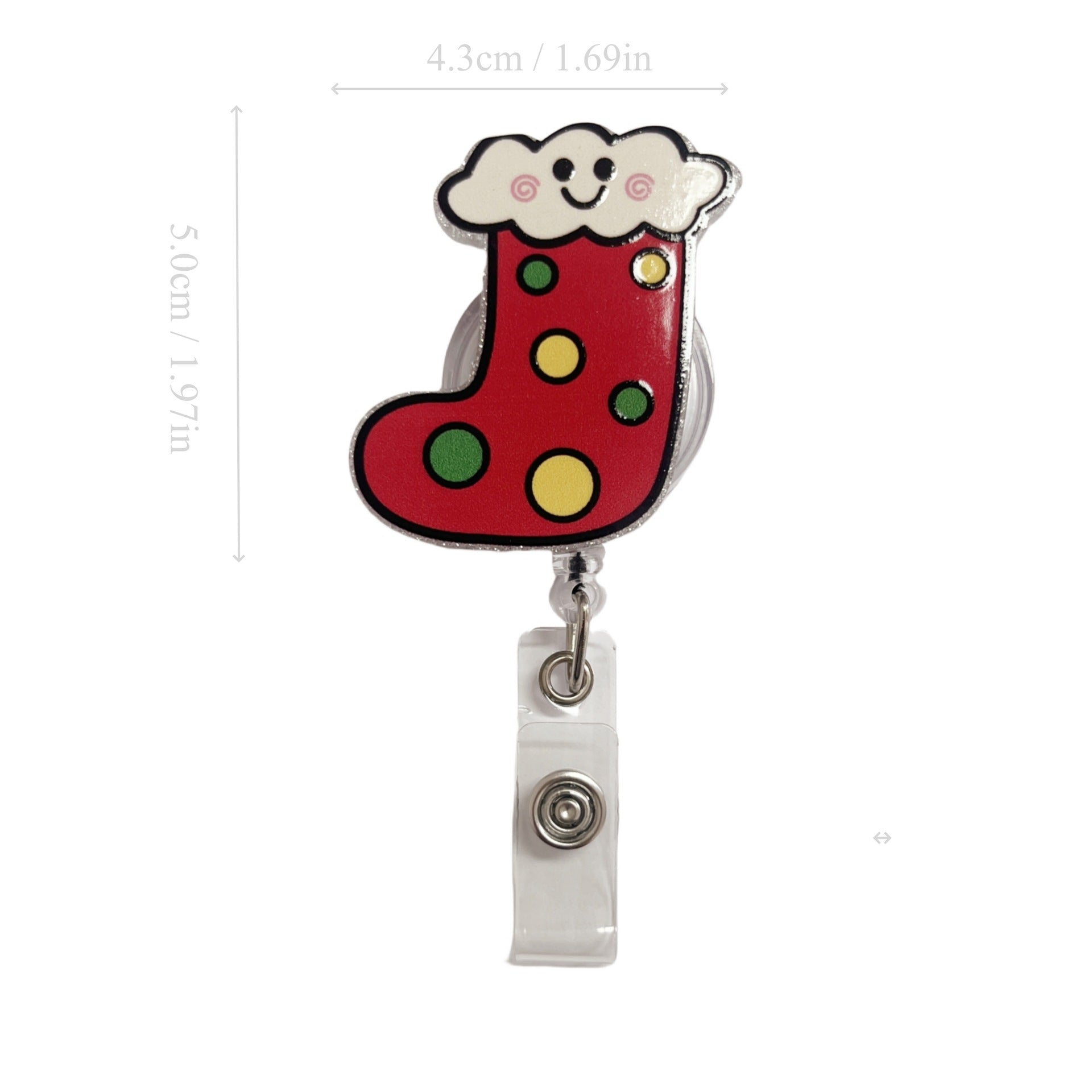 Wholesale Christmas Fun Acrylic Retractable Keychain Badge Reels