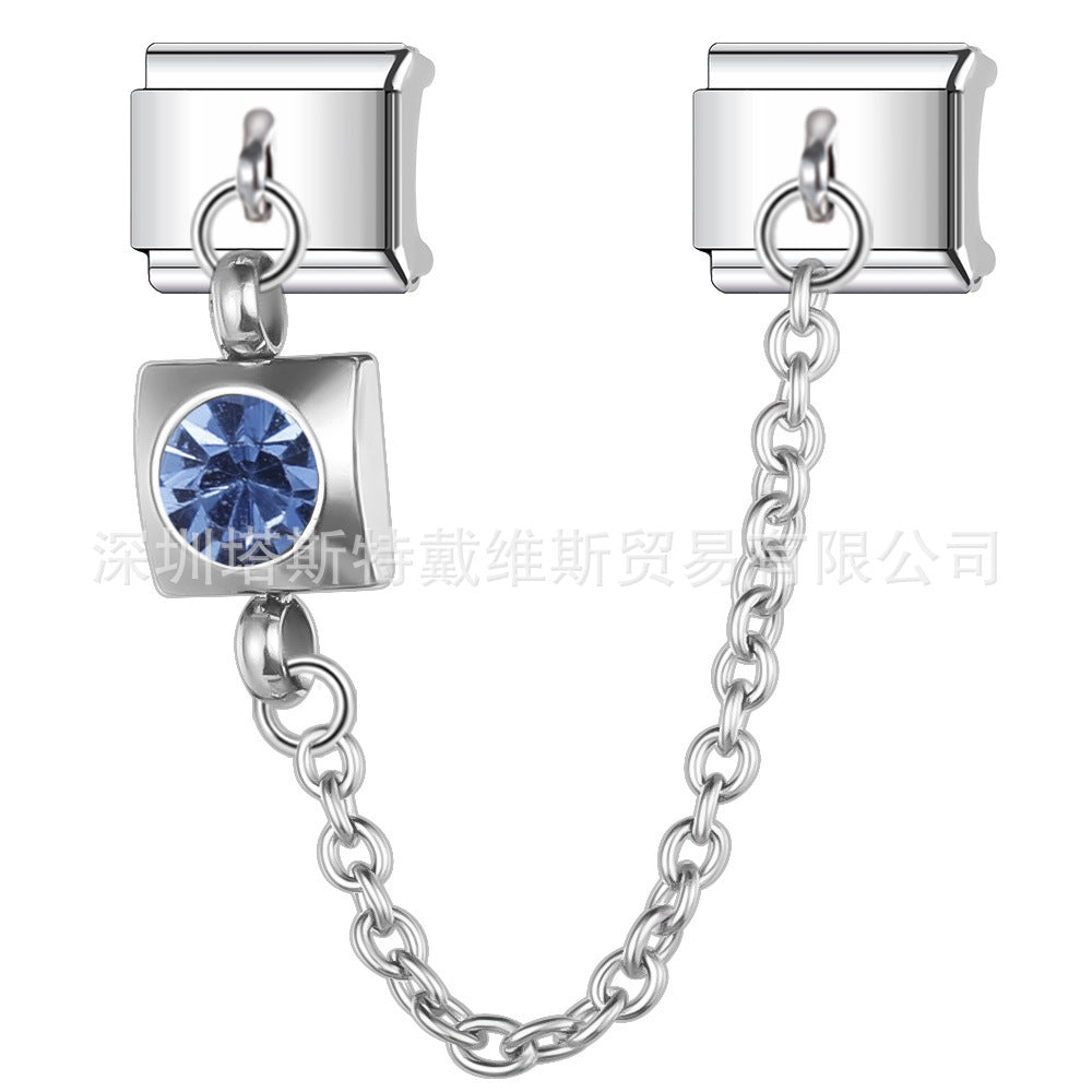Wholesale Italian Modular Starry Sky Rhinestone Chain Bracelet,  Stainless Steel Electroplated,  Chic Jewelry Accessory for Everyday Wear
