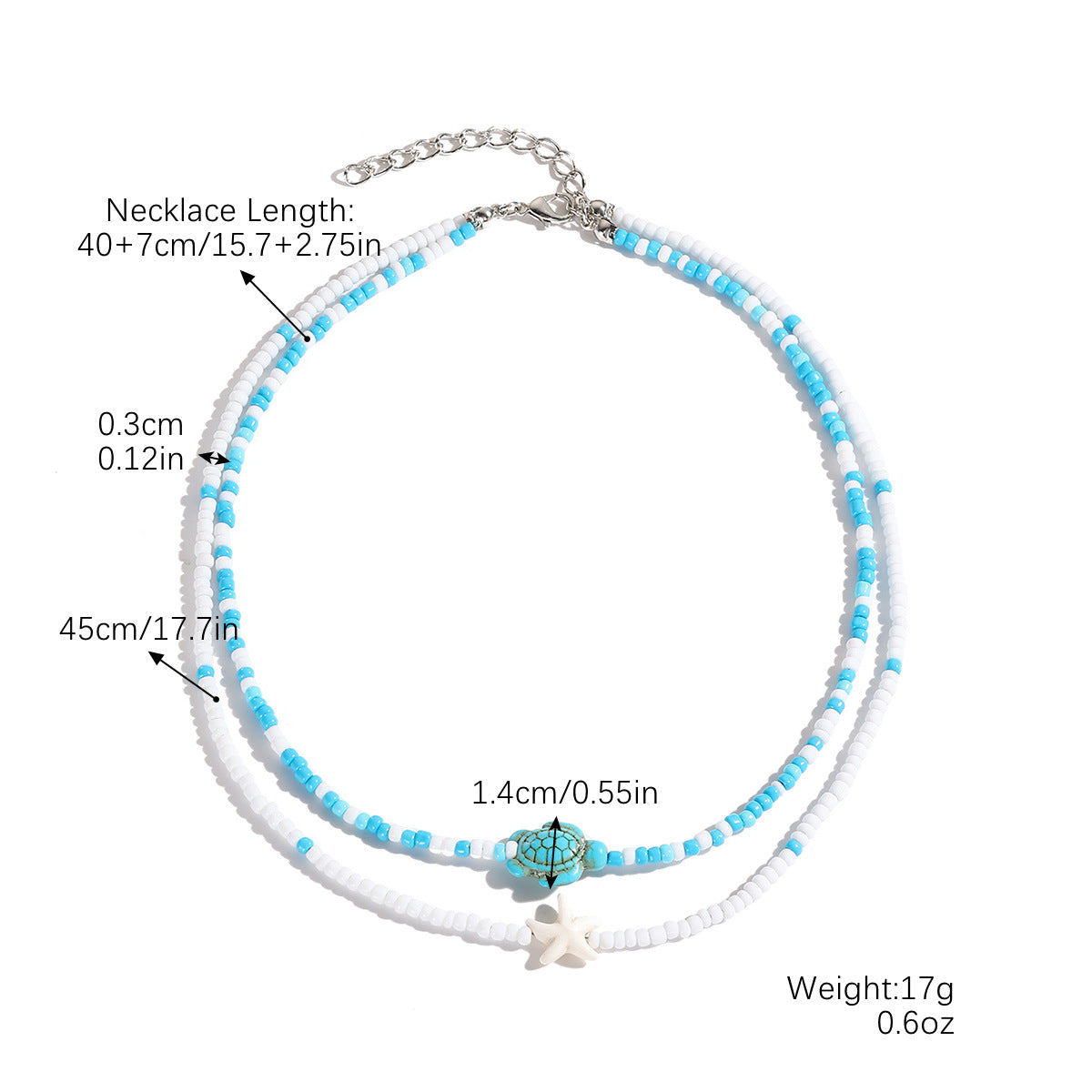 Wholesale bohemian necklace vacation starfish natural shell beaded clavicle chain necklace