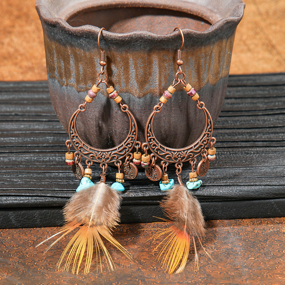 Wholesale Zinc Alloy Bohemian Geometric Tassel Earring Set - Trendy Jewelry Accessory for Boutique Resale