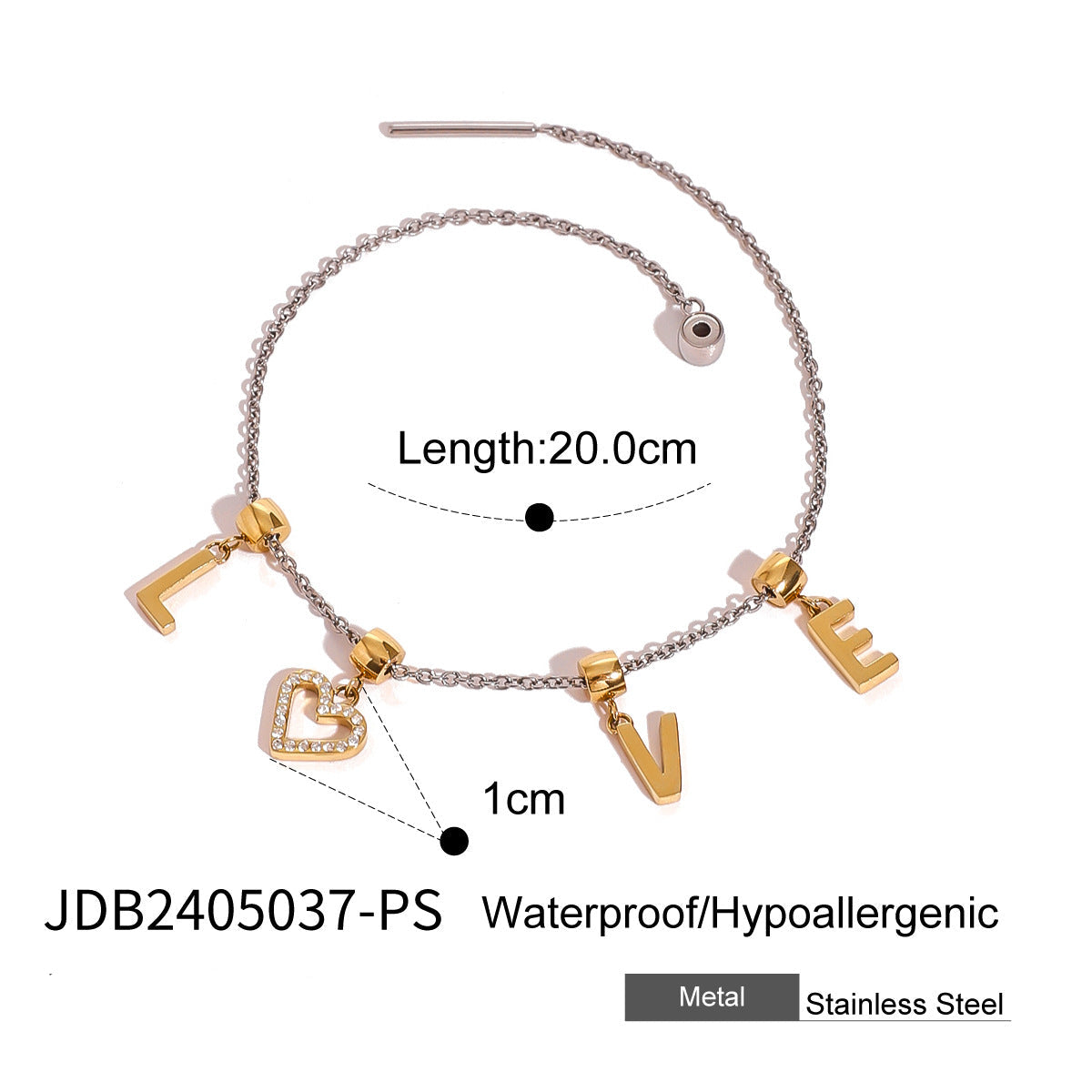 Wholesale Stainless Steel Letter Bracelet