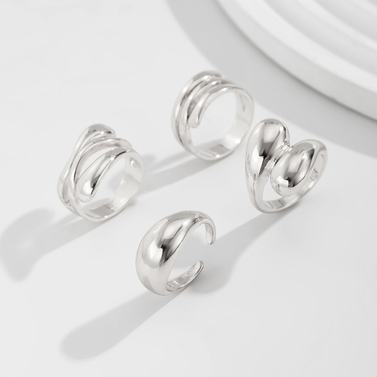 Wholesale Irregular wrinkled alloy water drop pearl bracelet set