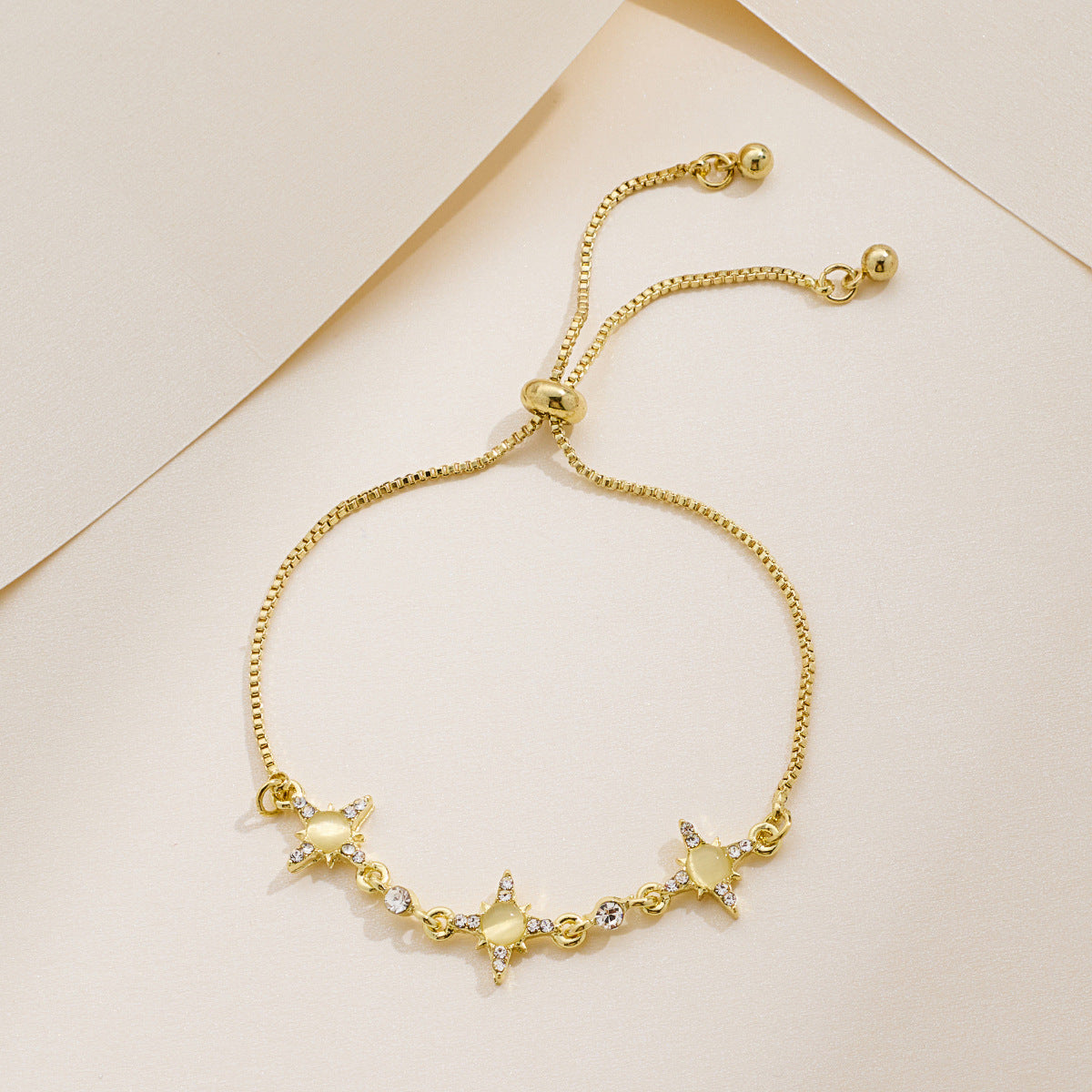 Wholesale Cat' s Eye Eight-Pointed Star Bracelet Adjustable Bracelet