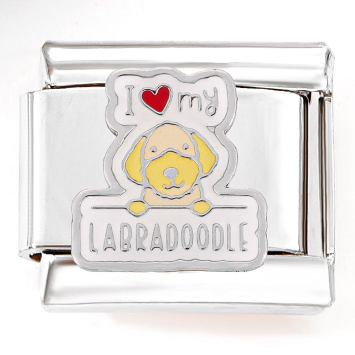 Bracelet de charme italien en gros 9 mm DIY SPLICAGE MIGN DOG BRACILAGE D'ACIER SECTIONNEL