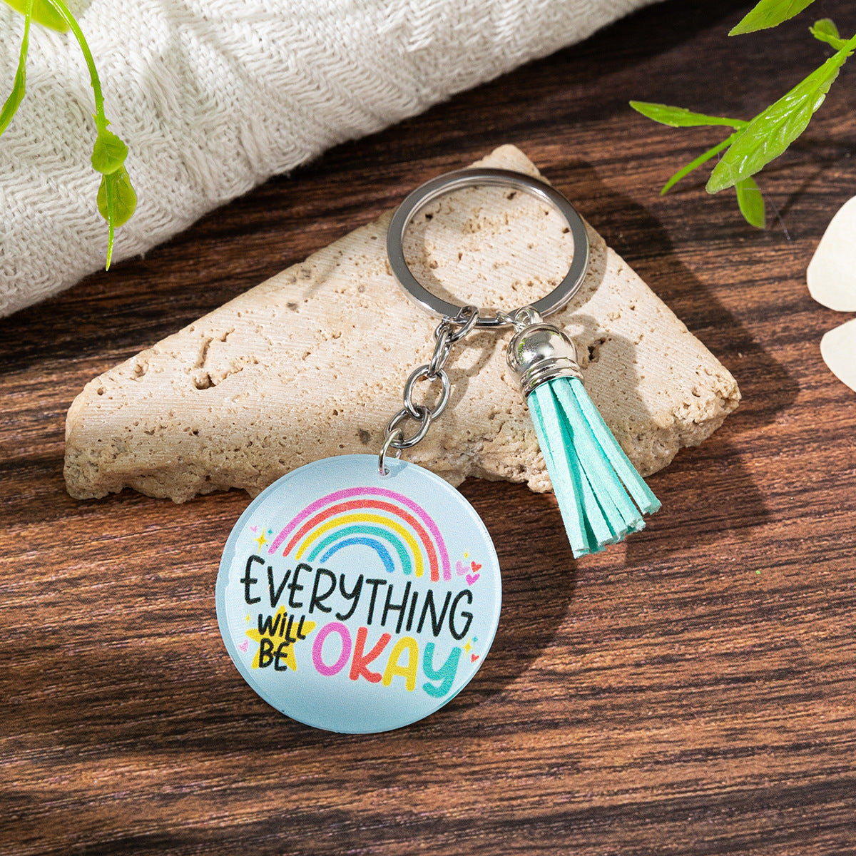 Wholesale Creative Rainbow English Letter Acrylic Keychain