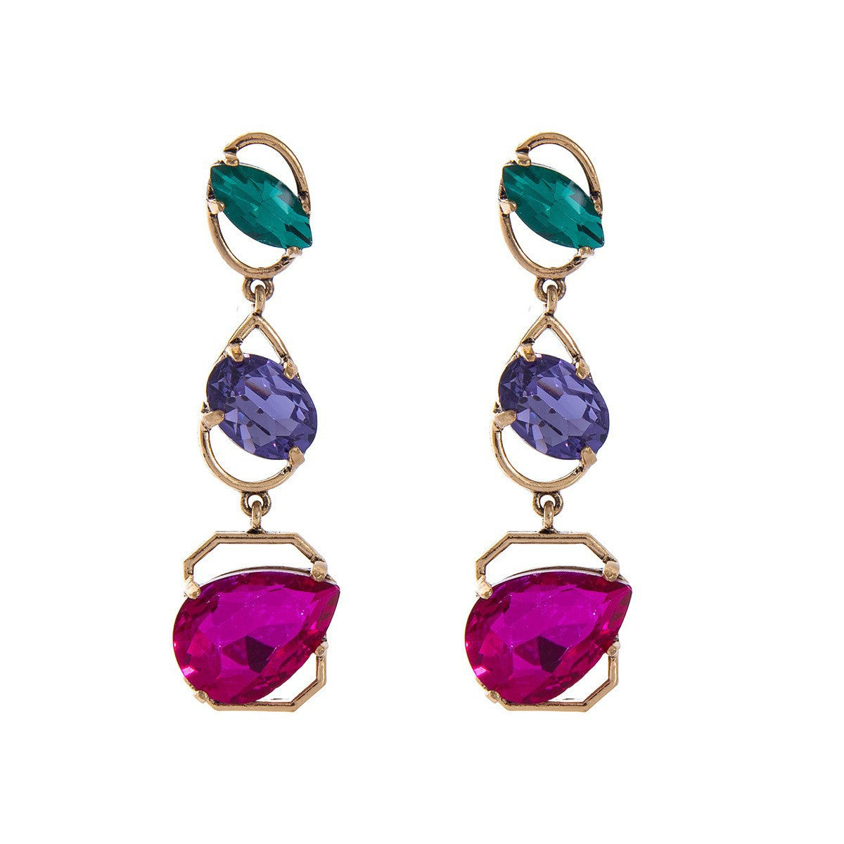 Wholesale Retro Rhinestone Drop Earrings for Women Fashion Accessory Gift