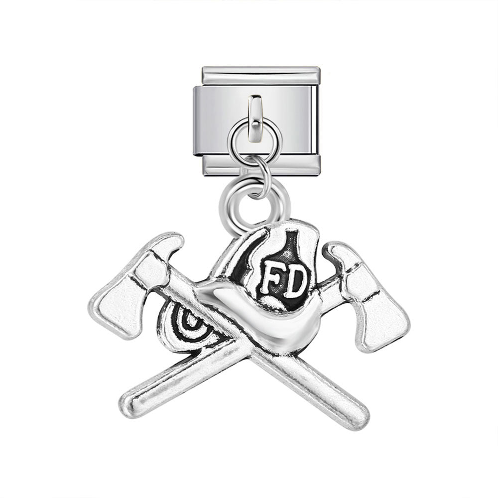 Wholesale 2PCS 9mm Italian Charm Starter Bracelets DIY Tool Shaped Pendant Stainless Steel Composable Bracelet