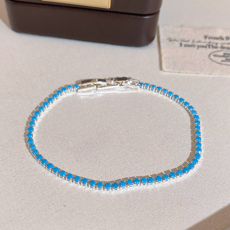 Wholesale Lucky Flower Blue Turquoise Bracelet Fashion Accessory Gift for Women