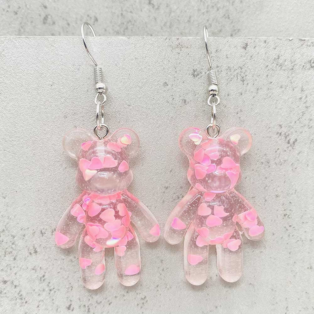 Wholesale 3D Bear Heart Resin Earrings ACC-ES-ChenY091