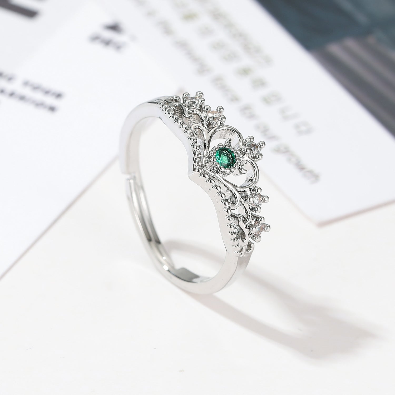 Wholesale  Princess Crown Ring Opening Ring