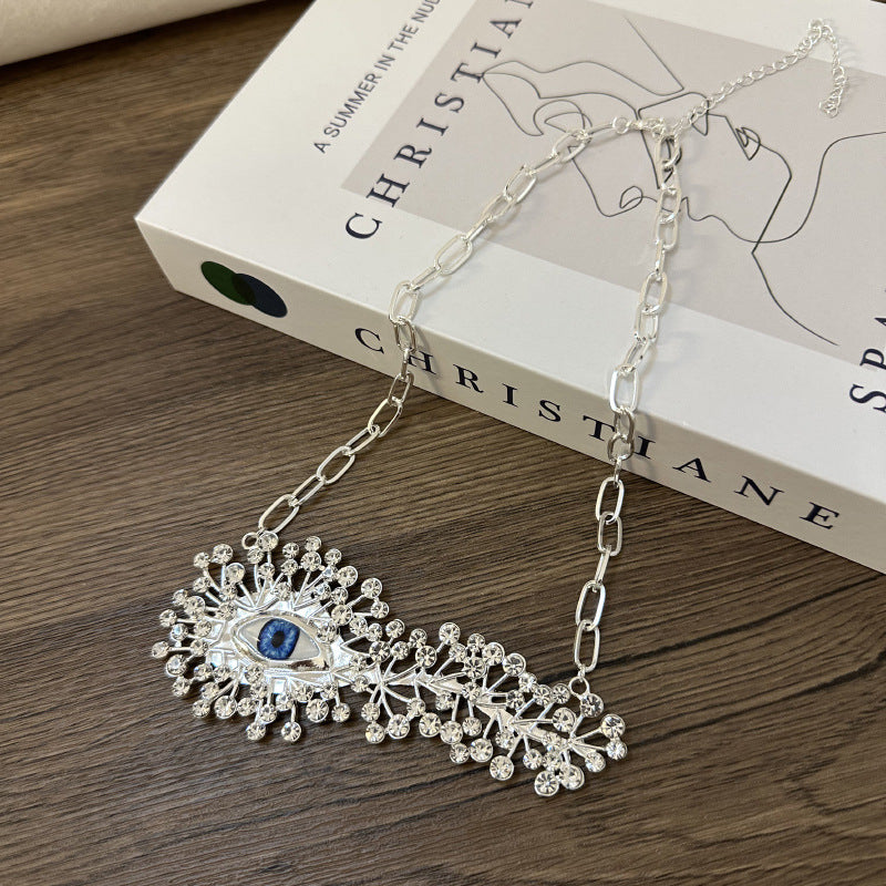 Wholesale  Personality Burst Eye Full Diamond Necklace