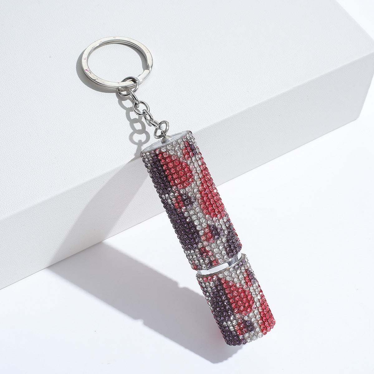 Wholesale colorful leopard print rhinestone perfume bottle portable multifunctional alloy keychain ACC-KC-ZhiYa003