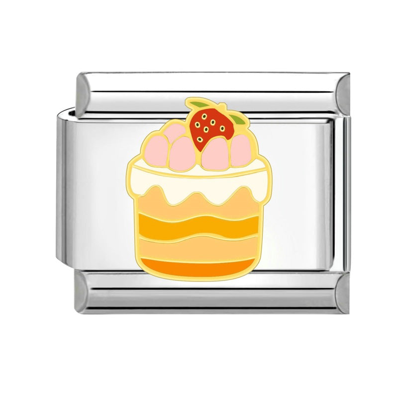 Wholesale Italian Charm Bracelet 9mm DIY Splicing Creative Dessert Stainless Steel Composable Bracelet