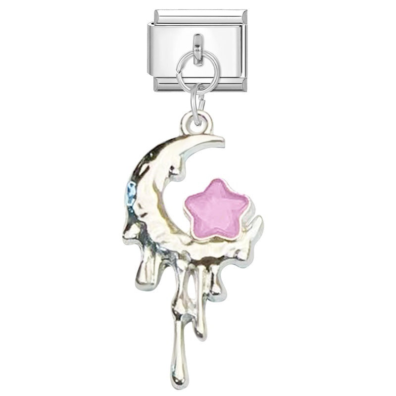 Wholesale Italian Charm Bracelet 9mm DIY Pink Purple   Creative Stainless Steel Composable Bracelet