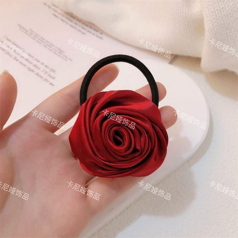 Wholesale Rose Satin Hair Tie