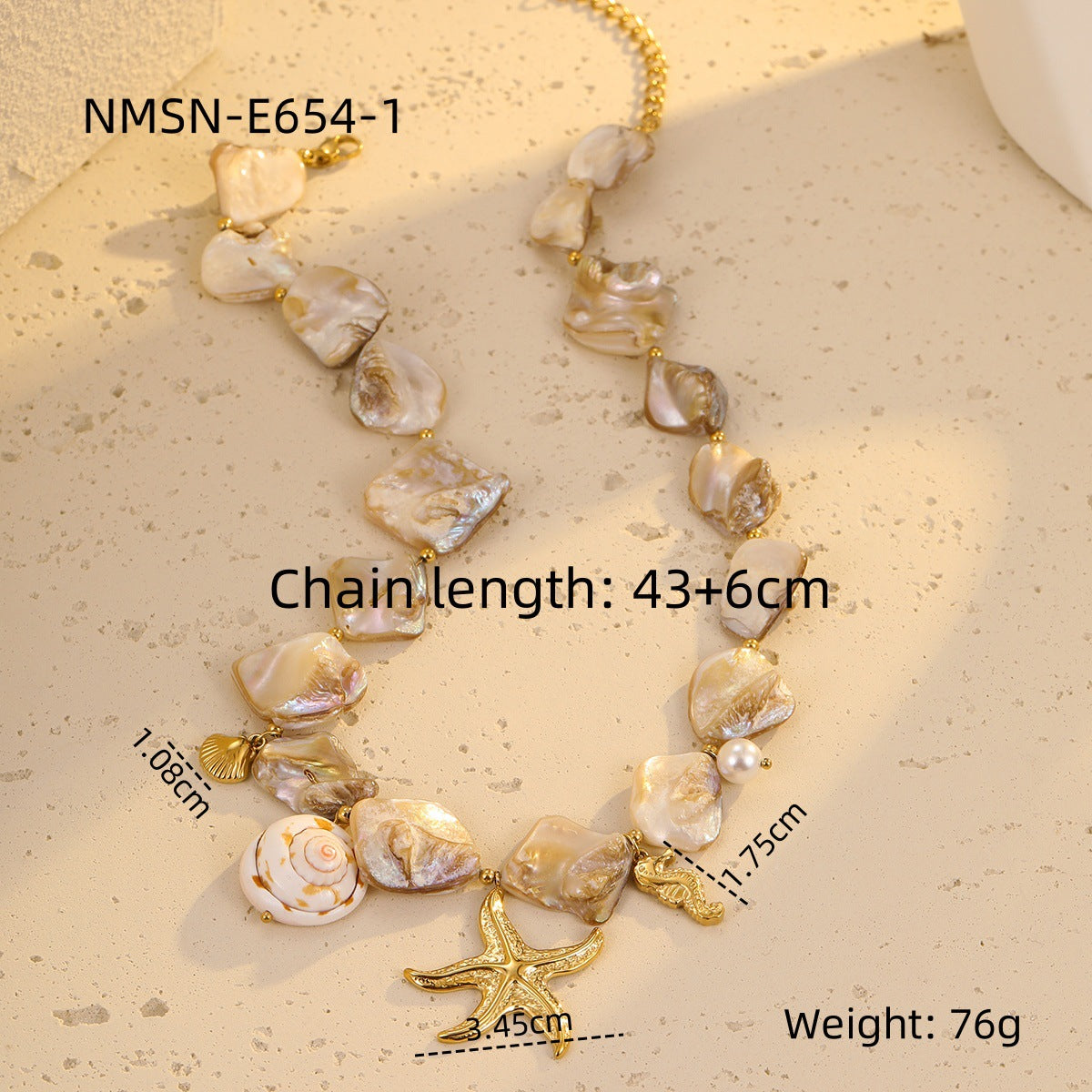 Wholesale shell clavicle chain starfish coral suit necklace earrings bracelet