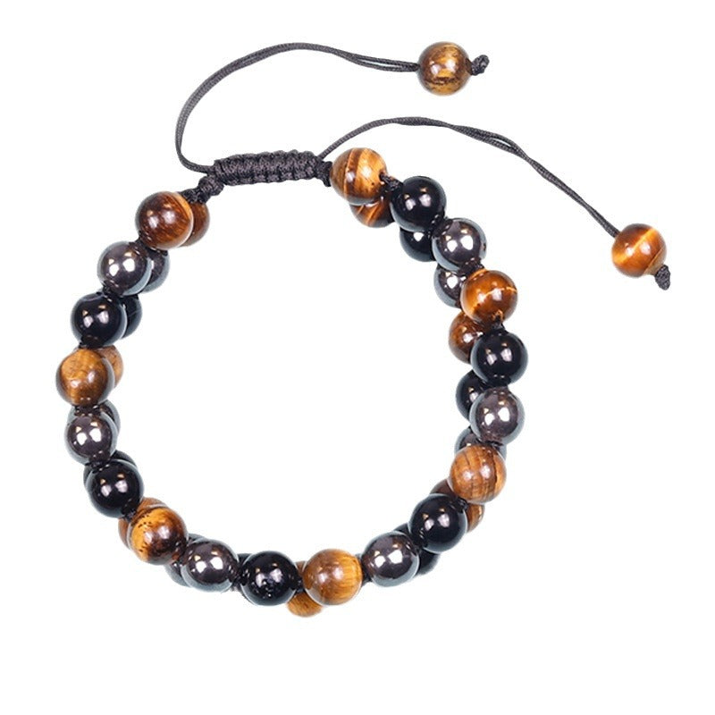 Wholesale Volcanic Stone Bracelet Tiger Eye Obsidian Beaded Handwoven Bracelet ACC-BT-Ruyue001