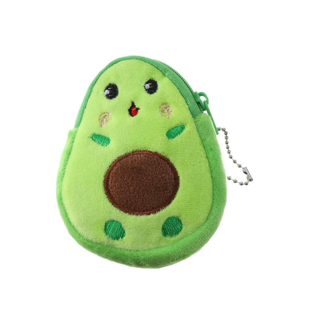 Wholesale Avocado Small Cartoon Coin Purse Children Cute Plush Schoolbag Pendant Wallet ACC-WT-SuManshu003