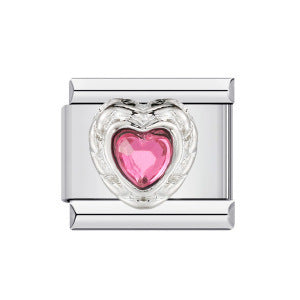 Wholesale italian Charm Bracelet 9mm DIY Heart-Shaped Micro-Inlaid  Creative Stainless Steel Composable Bracelet