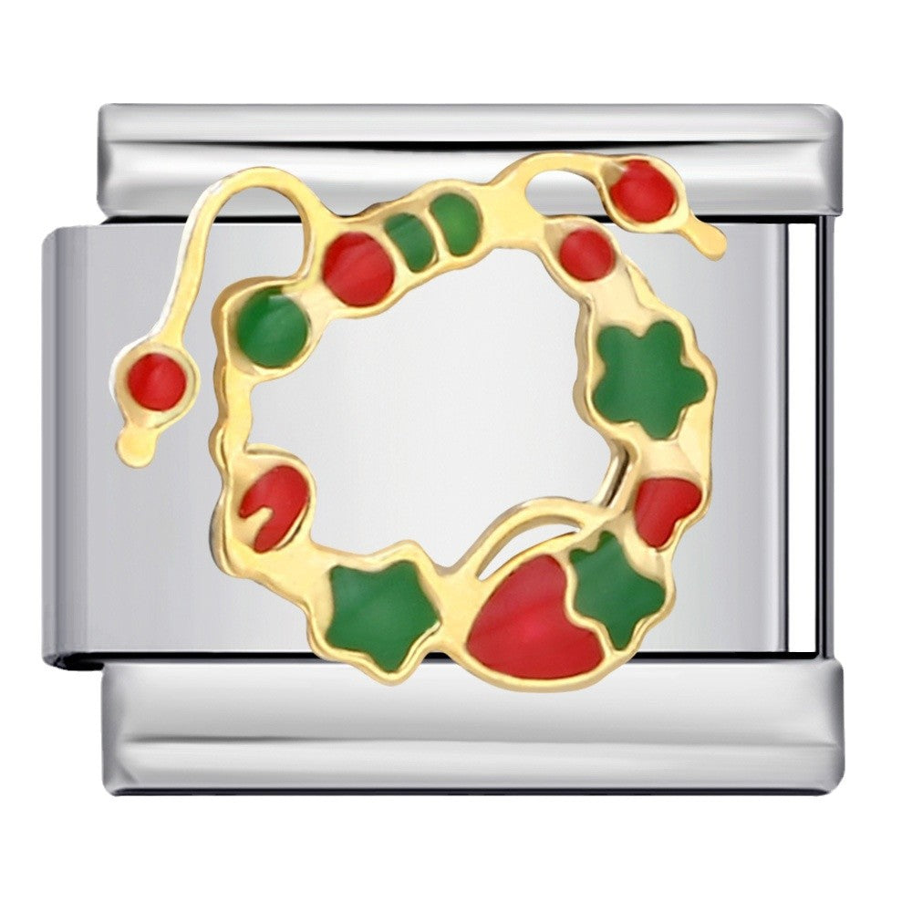 Großhandel 5pcs Italienisches Charmalme Armband 9mm DIY Spleißen Weihnachtskollektion Edelstahl komponierbares Armband