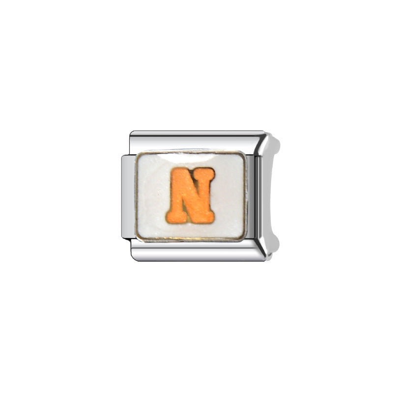 Wholesale Italian Charm Bracelet 9mm DIY Splicing Colorful 26-Letter Stainless Steel Composable Bracelet