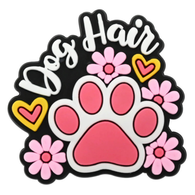 Wholesale  Random 100pcs Creative Cute dog-themed   PVC Soft Rubber Shoe Buckle Decoration