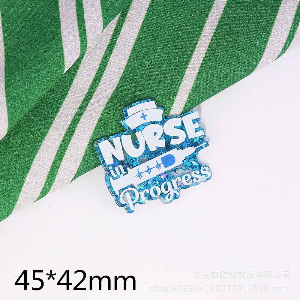 Wholesale 10pcs DIY Flatback Cartoon Medical Acrylic Flatback Badge Reels Retractable Keychain DIY Accessories ACC-FK-OuYe012