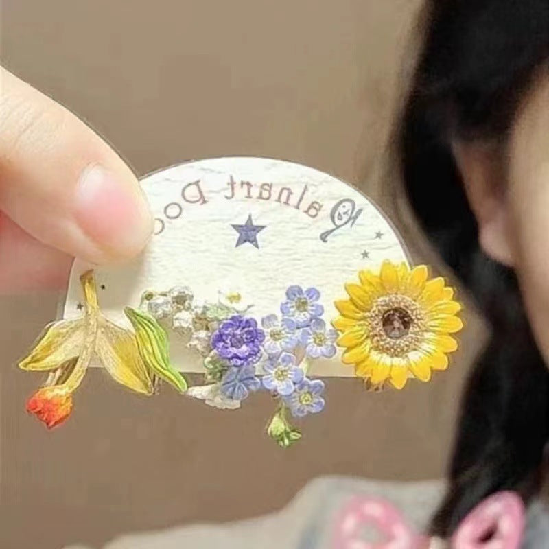 Wholesale  flower small ear clip  earrings