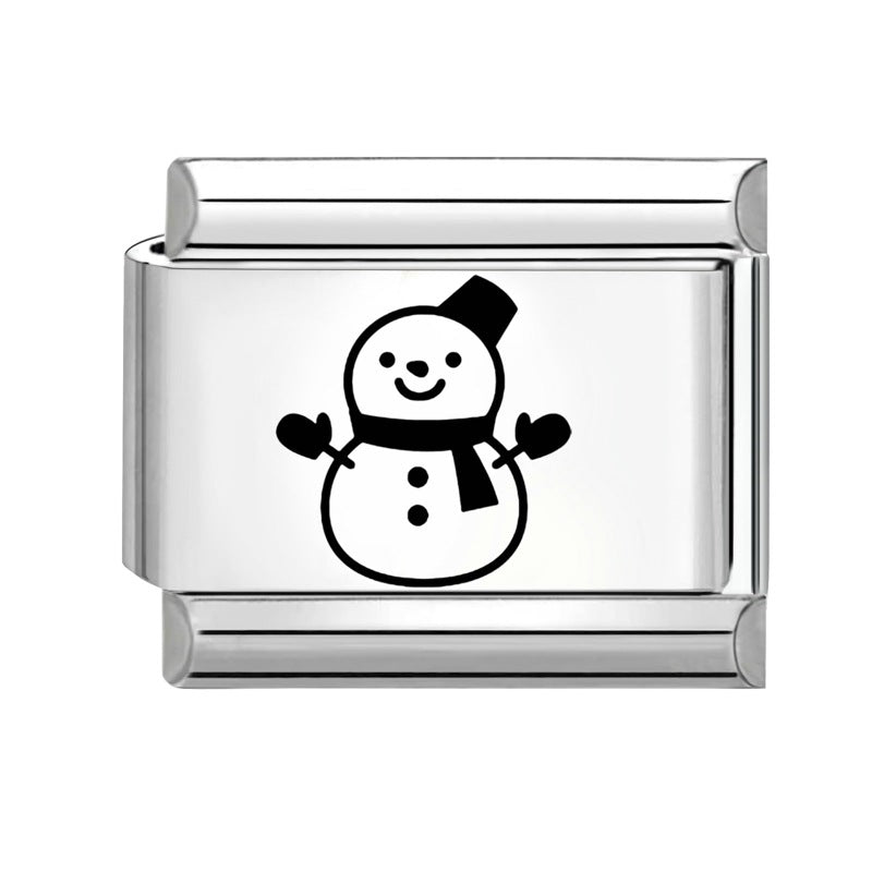 Wholesale Italian Charm Bracelet 9mm DIY Splicing Removable Christmas Cartoon Stainless Steel Composable Bracelet