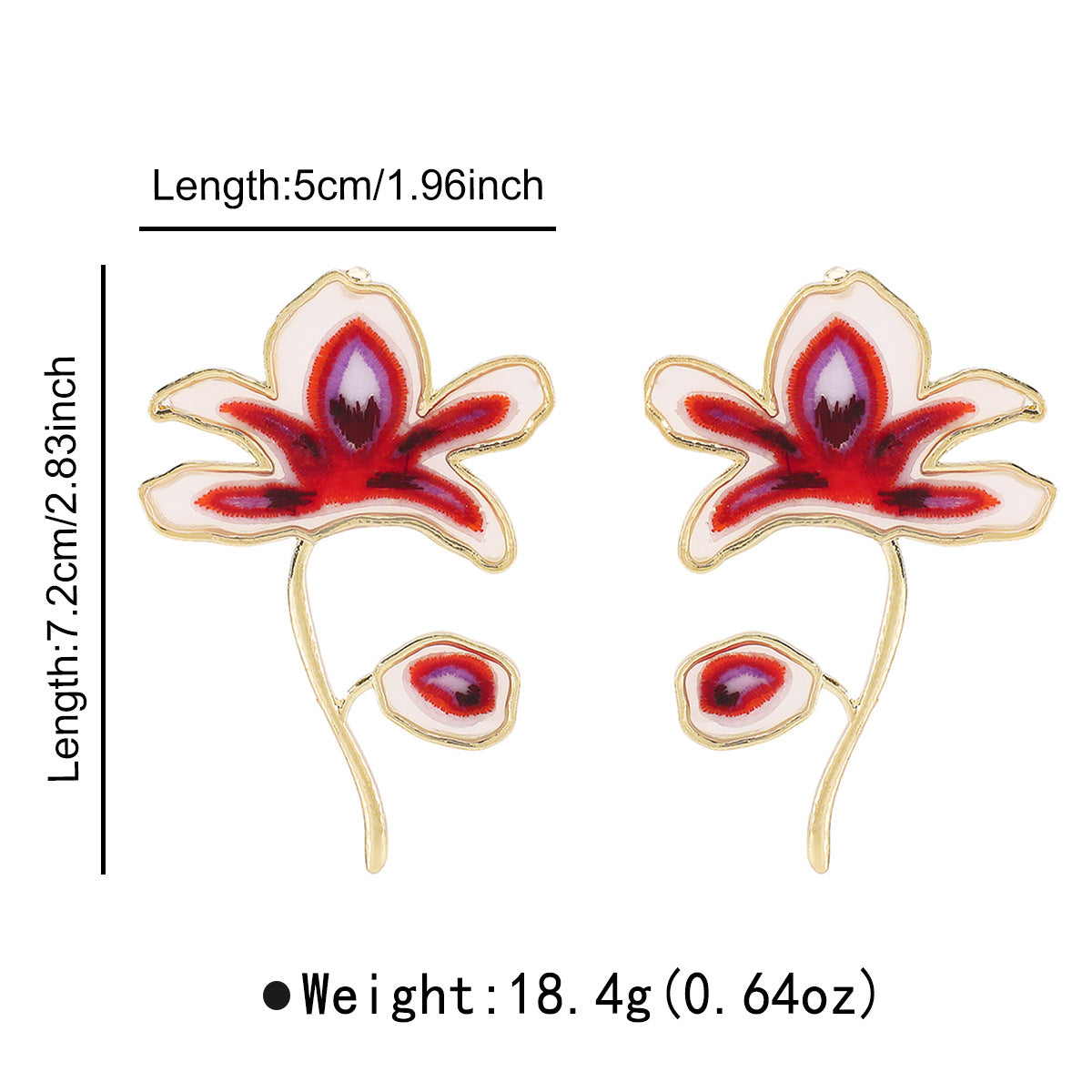 Wholesale creative oil drop flower earrings temperament design geometric alloy earrings