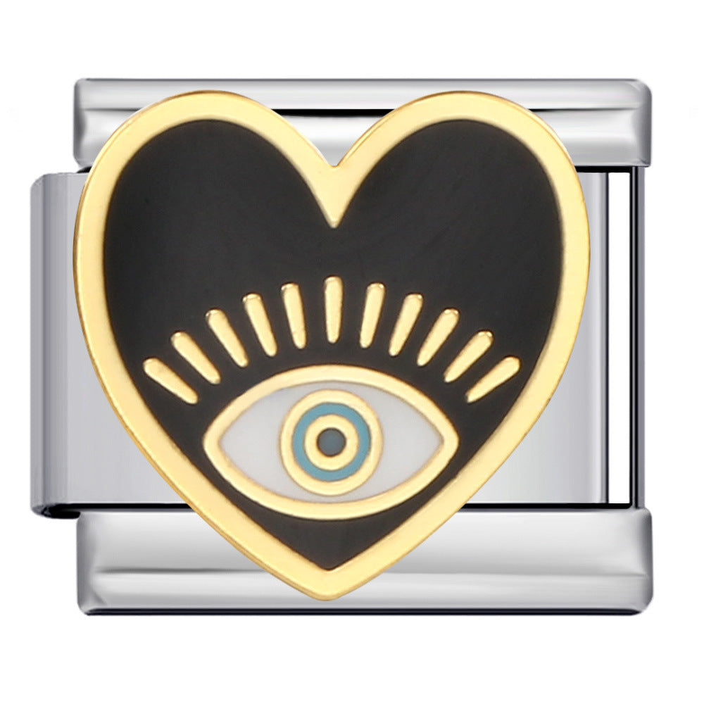 Wholesale Italian Charm Bracelet 9mm DIY Splicing Removable Devil Eye Stainless Steel Composable Bracelet